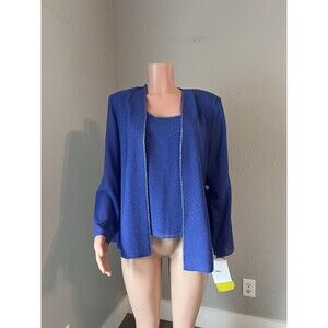 R&M Richard’s Set Sparkle Peri Blue Formal coat And Sleeveless Top Sz 14 NWT